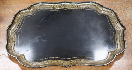A Victorian Jennens and Bettridge papier mache tray length 79cm